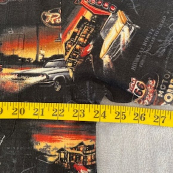 North River Outfitters Route 66 Button Down Shirt With Muscle Cars Large - Picture 7 of 14